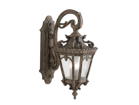 Luz de Parede Ao Ar Livre KICHLER Kl-Tournai2-Xl Alumínio Fundido Vidro Semeado E14 3 Lâmpadas
