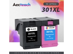 2set-aecteach Cartucho De Tinta Re-fabricado Compatível Para Hp 301 301xl Tinta Deskjet 1050 2050 3050 2150 1510 2540 Impressora Completa