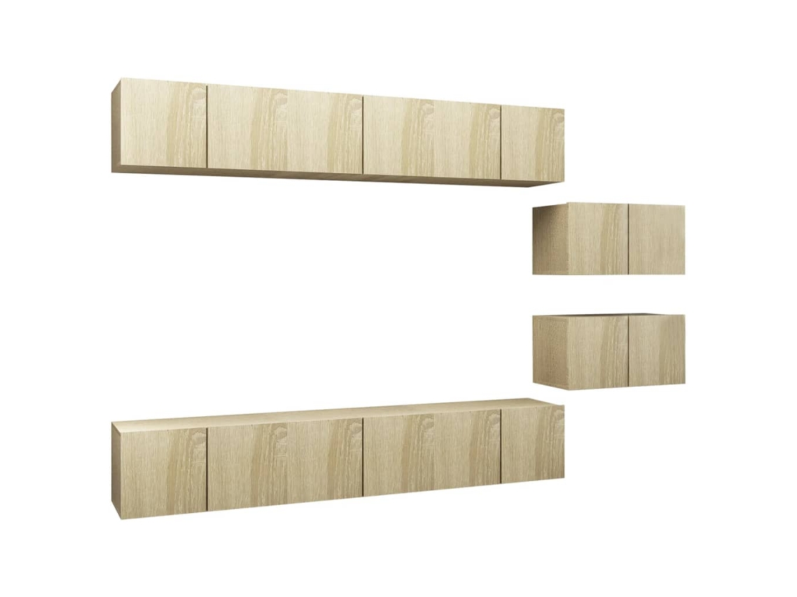 Tv Cabinet Set, Tv Cabinet Sets Vidaxl Marrom Madeira Processada (n/a)