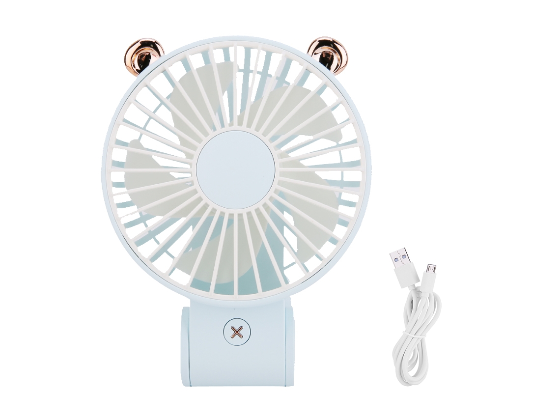 Ventilador Mini Usb Portátil com Cordão Azul Claro