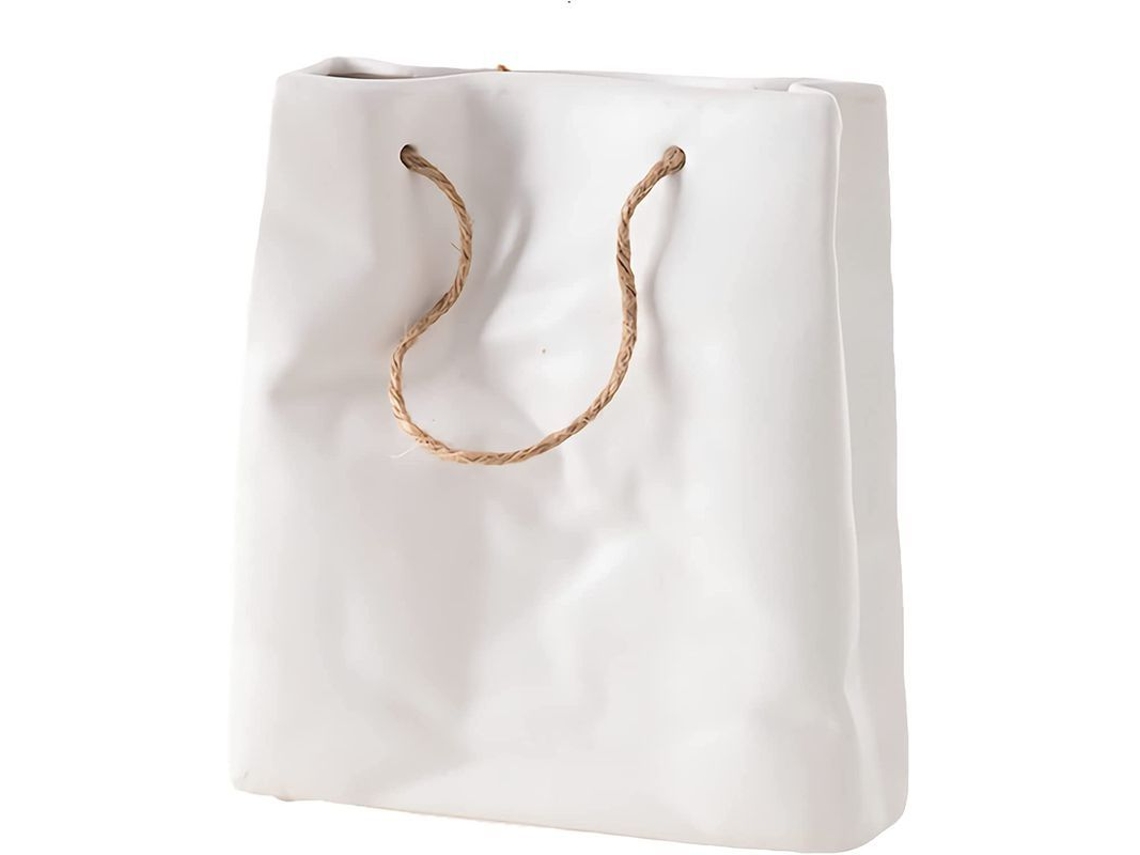 Vaso de Cerâmica Branco Decorativo NOVA LINE