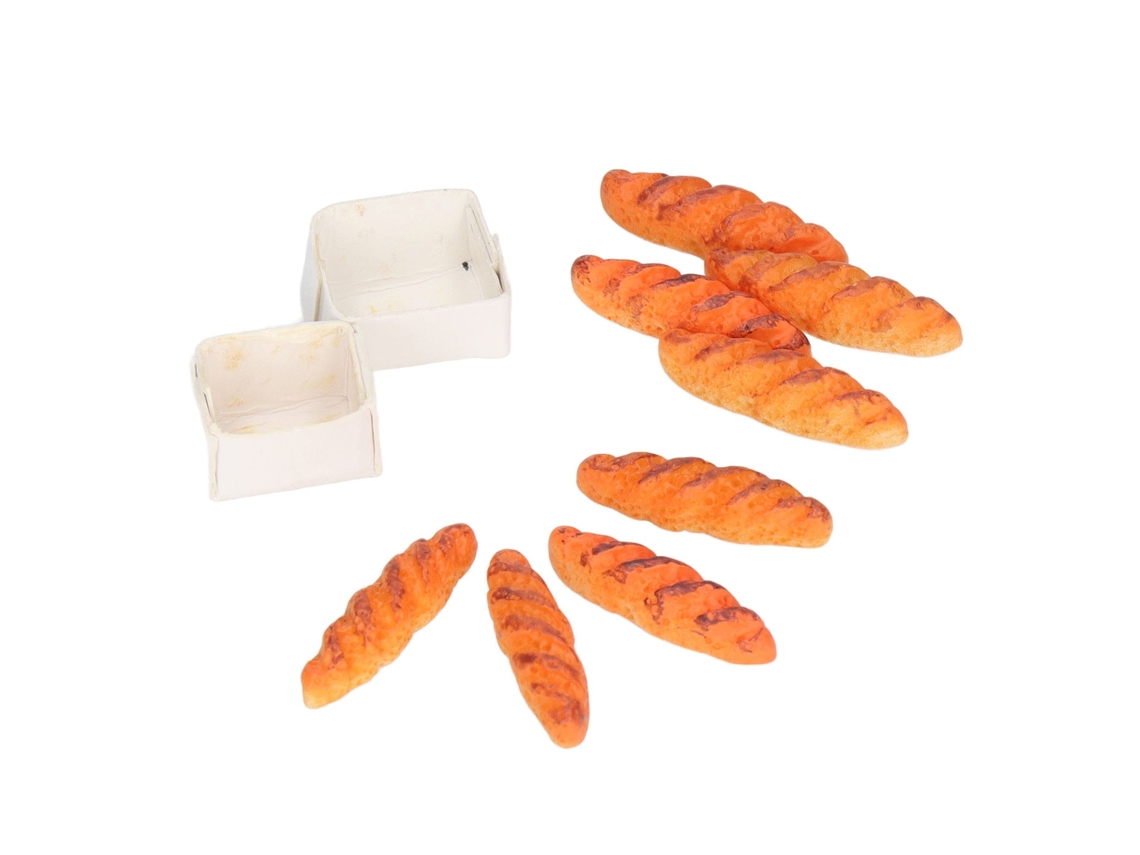 Primerox 40 Peças Pão Miniatura Casa Boneca Material Resina Seguro com 10 Bases Presente Infantil