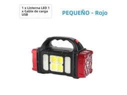 Lanterna de Led de Alta Potência para Camping, Luz de Trabalho Recarregável por Energia Solar, 4 Modos, À Prova D'água Via Usb MDUG (vermelha Pequena)