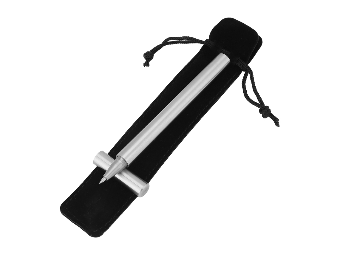 Lápiz Roller De Acero Inoxidable Artesanal Portátil Tinta Negra Regalo