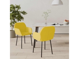 Vidaxl Cadeiras De Jantar 2 Pcs Veludo Amarelo
