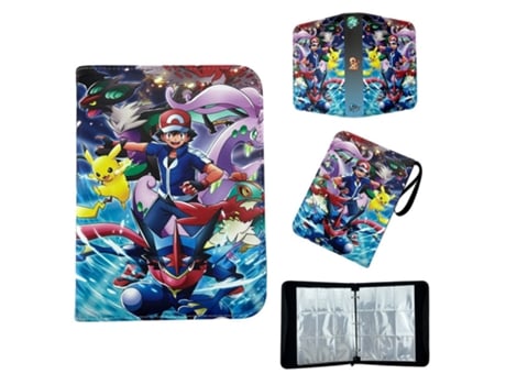 Álbum Pokémon Tcg V Reel Em Couro Pu Com Zíper | 900 Cartas | Hlx 178