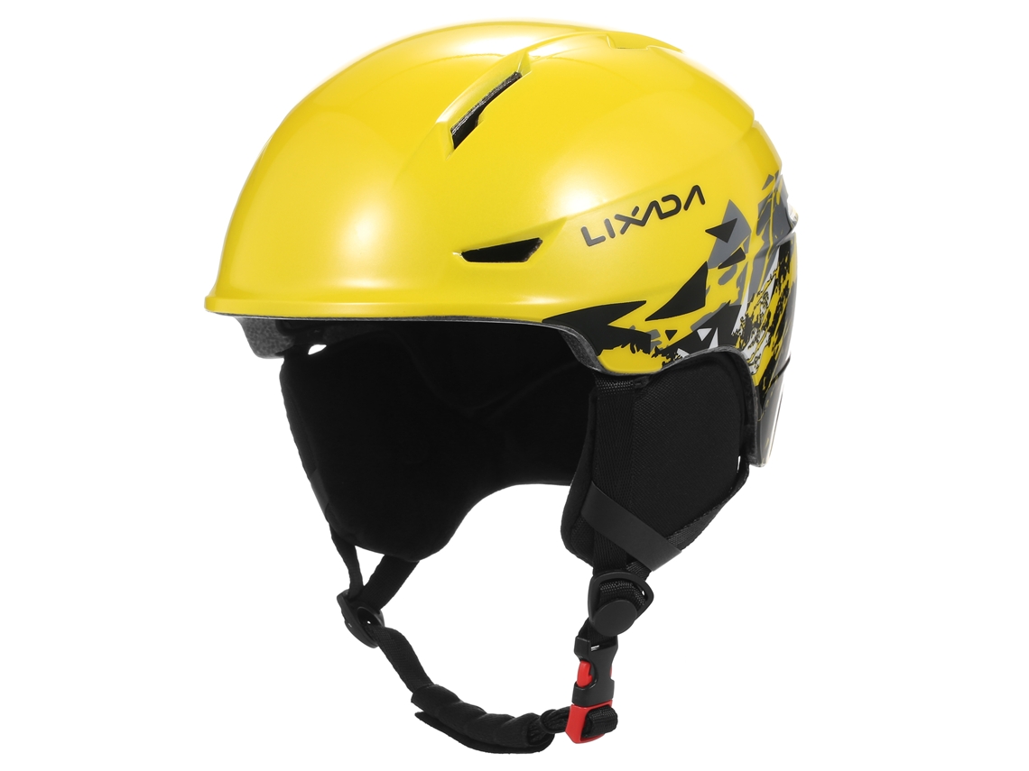 Capacete de Esqui com Protetores Auriculares e Óculos Removíveis Preto e Amarelo