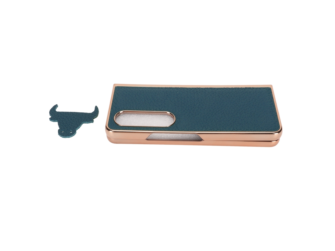 Capa De Couro Eletroplatado Nano Com Padrão De Estrelas Anti-risco Para Samsung Galaxy Z Fold 4 Azul