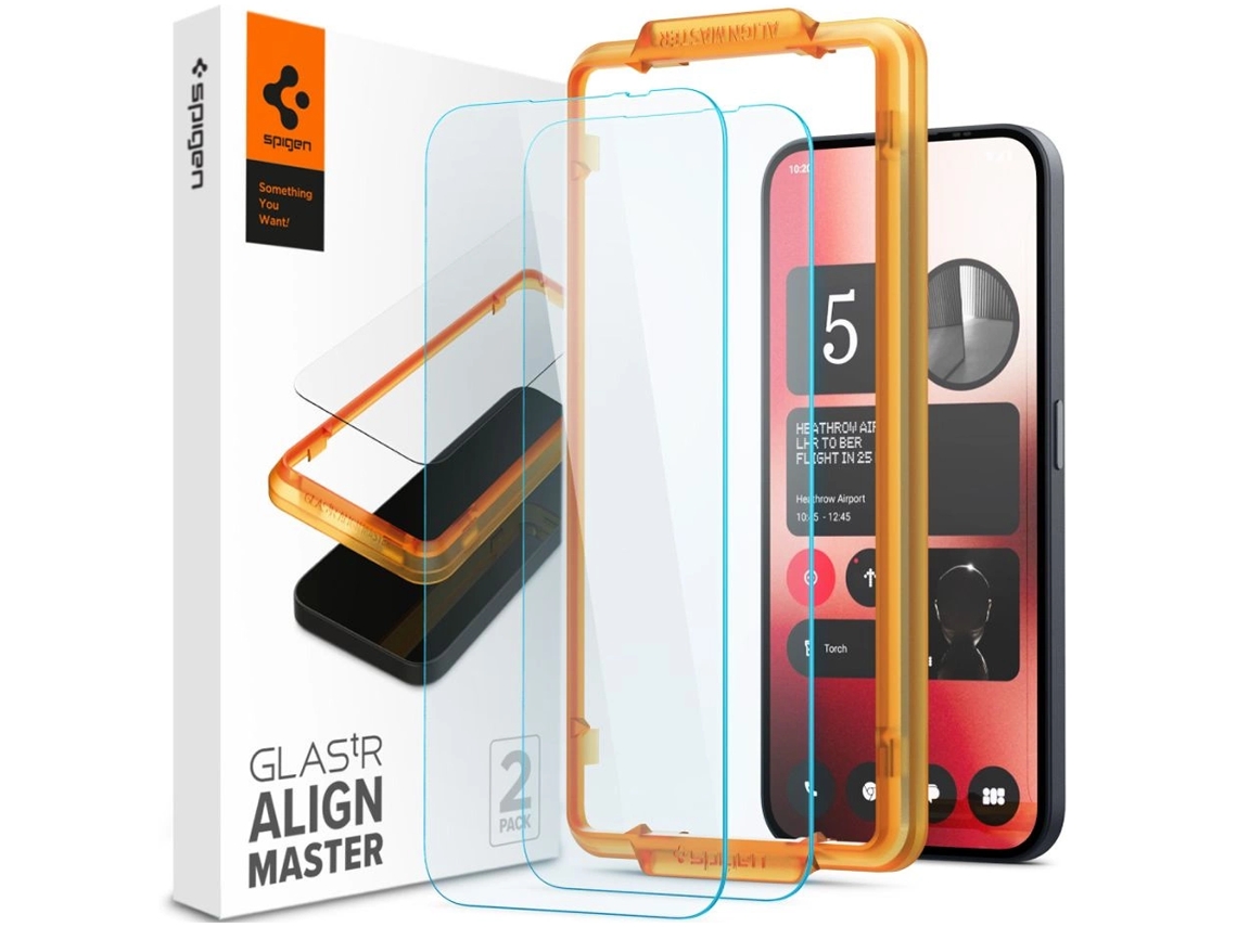 Vidro Temperado Spigen Alm Glas.tr 2-pack Nada Telefone 2a / 2a Plus Transparente