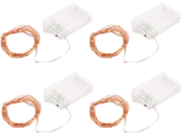 Cordão De Luzes Led À Bateria, Branco Quente, Seguras Para Festas