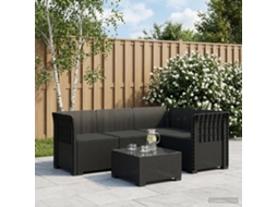 Vidaxl Sofá De Jardim Para 4 Pessoas Com Almofadas Visual Rattan Pp