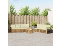 Vidaxl Conjunto De Sofás Para Exterior 9 Unid. Branco E Creme