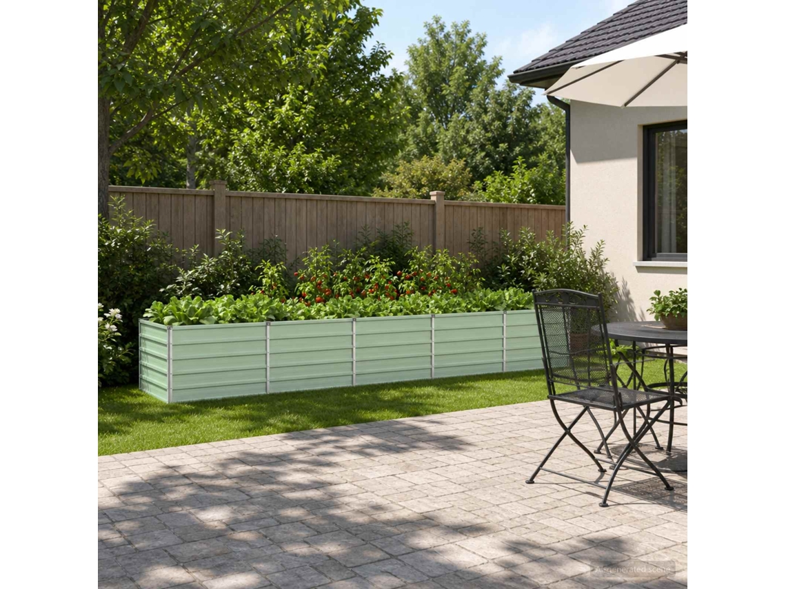 Vidaxl Cama De Jardim Elevada Verde Pastel 400 X 80 X 55 Cm
