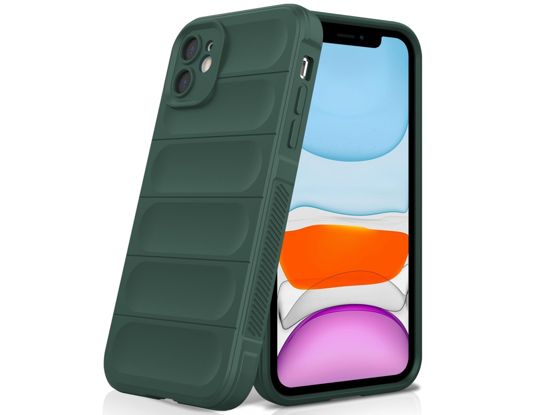Capa De Silicone Resistente A Arranhões E Impactos Para Iphone 11 - Verde
