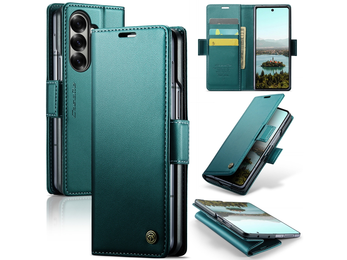 Capa Para Samsung Galaxy Z Fold8 Ultra Em Couro Pu Com Compartimento Para Cartão Gertiz (verde Escuro)