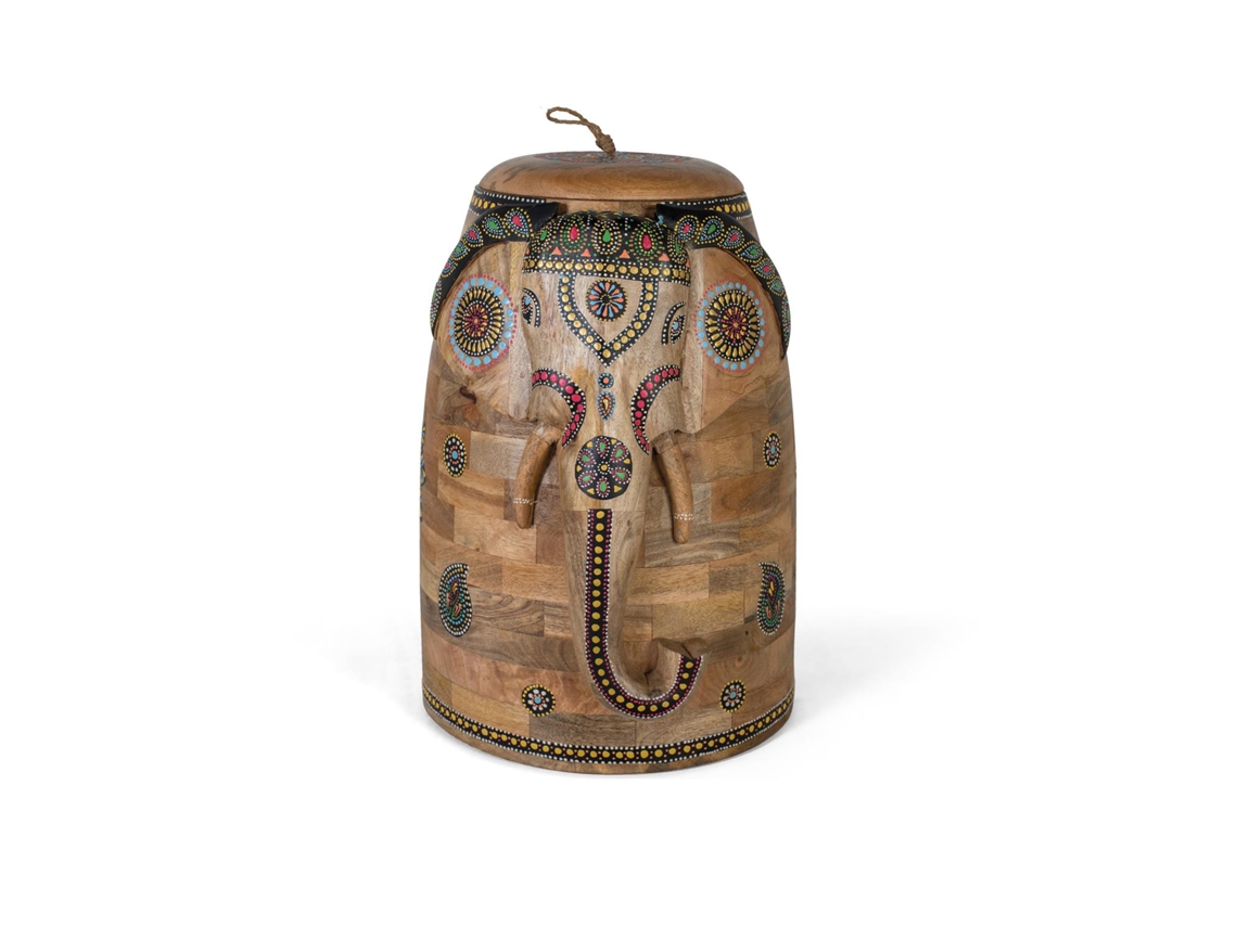Figura Elefante De Madera De Mango Pintada A Mano Giner Y Colomer