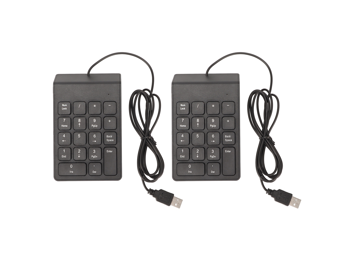 Teclado Numérico Mini De 18 Teclas Wired - Pacote De 2