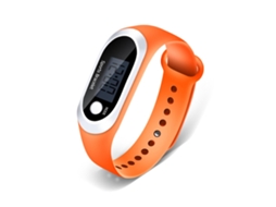 Pulseira Desportiva Multifuncional Ecrã Led À Prova de Água Contador de Calorias com Poupança de Energia de Silicone Laranja