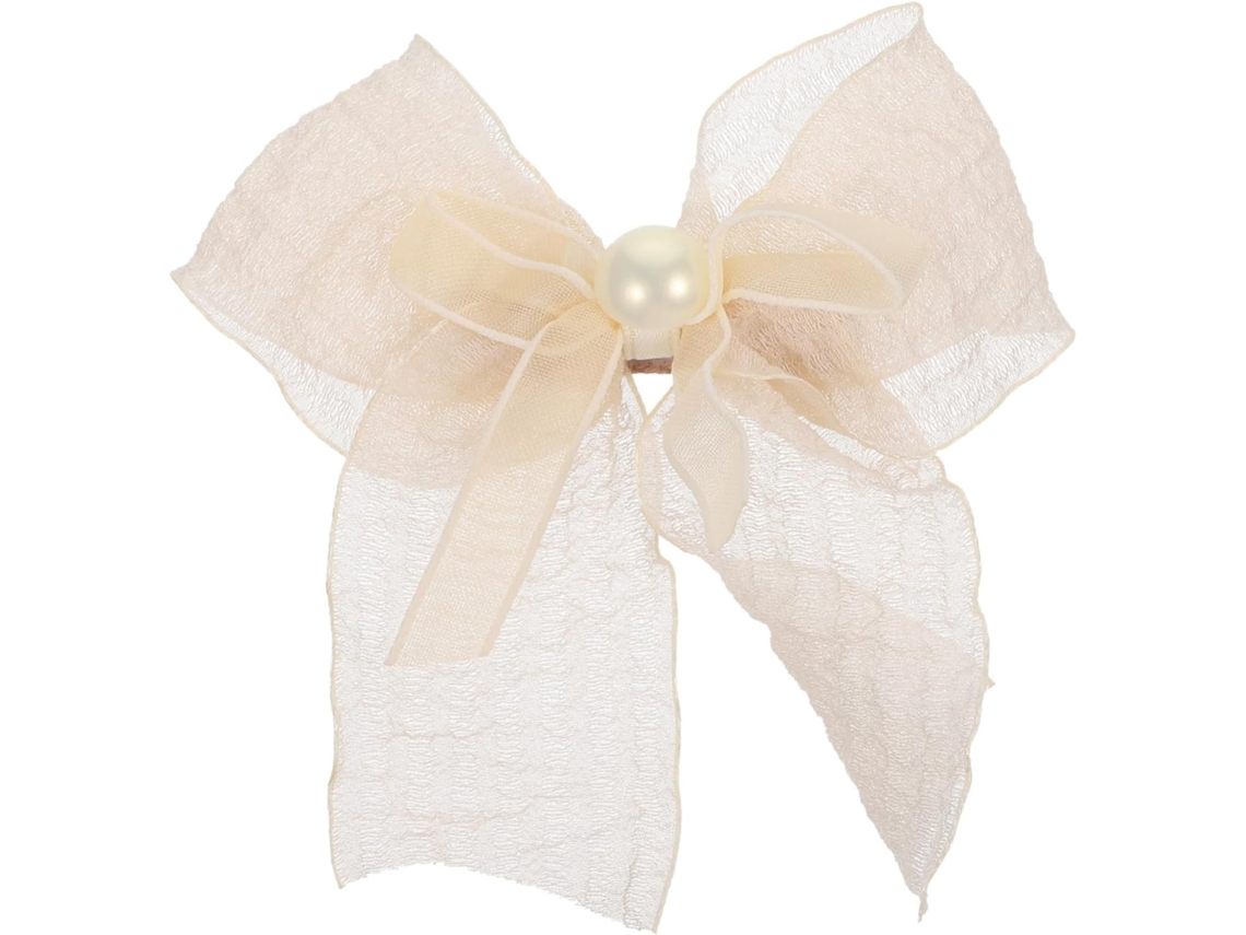 Presilha De Cabelo Leve E Ornamentada Com Laço De Renda Para Festas, Presilha De Tule.