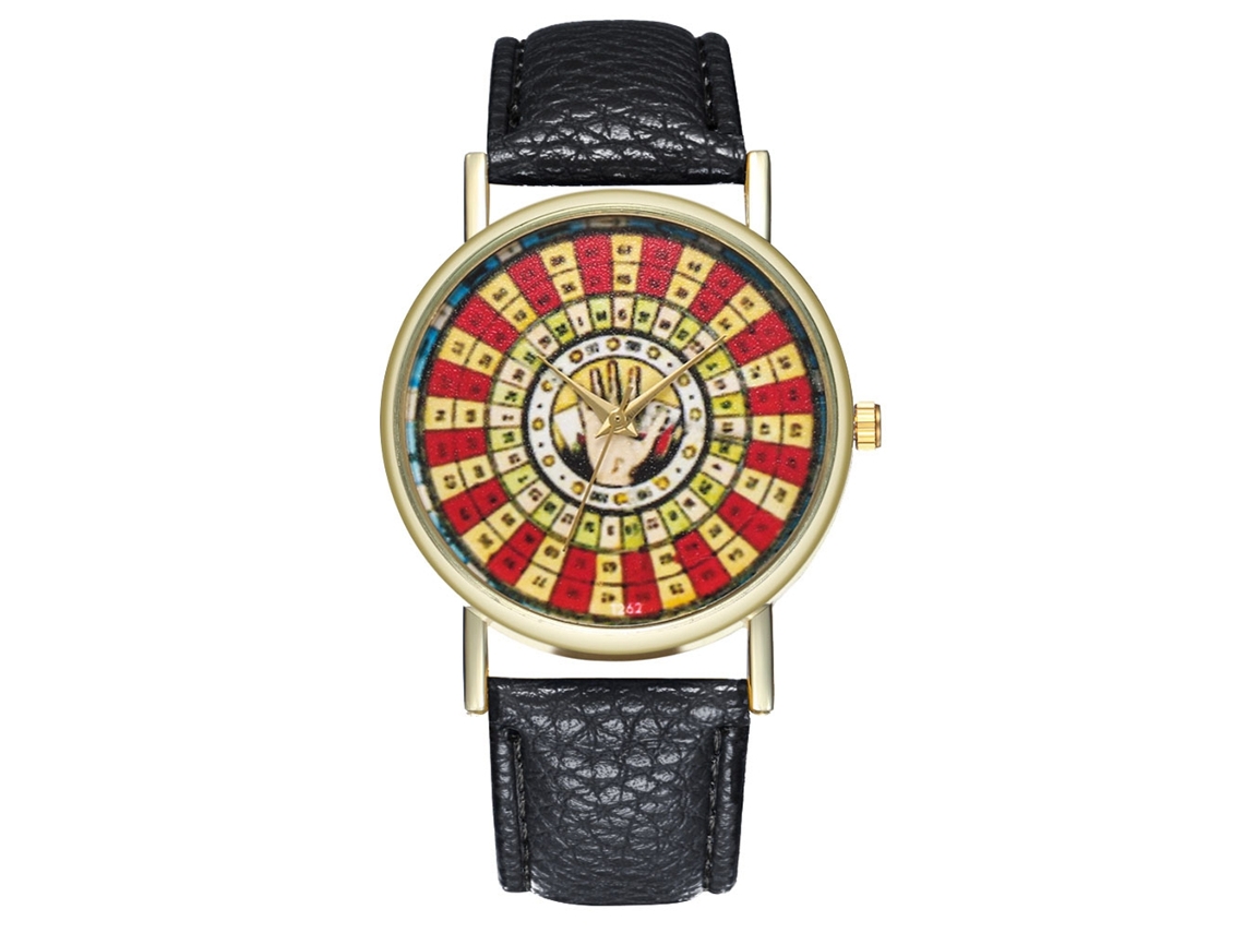 Relógio de pulso masculino Zhoulianfa com movimento de quartzo e pulseira de PU (preto)