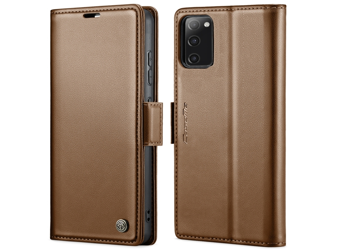 Capa Para Samsung Galaxy S20 Fe Borboleta Fivela Litchi Textura De Telefone De Couro Rfid Antirroubo Marrom