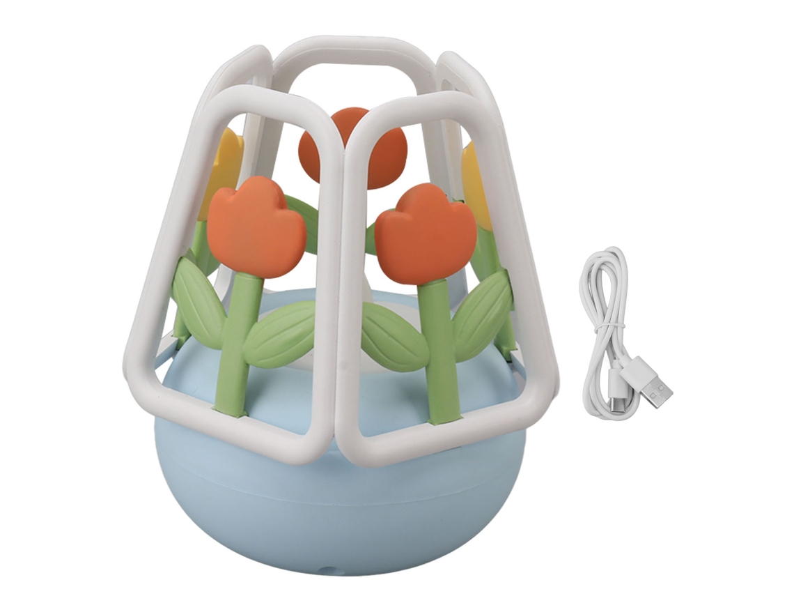 Luz Noturna Led Tulipa Silicone 5 Modos Bateria Recarregável | S/MARCA