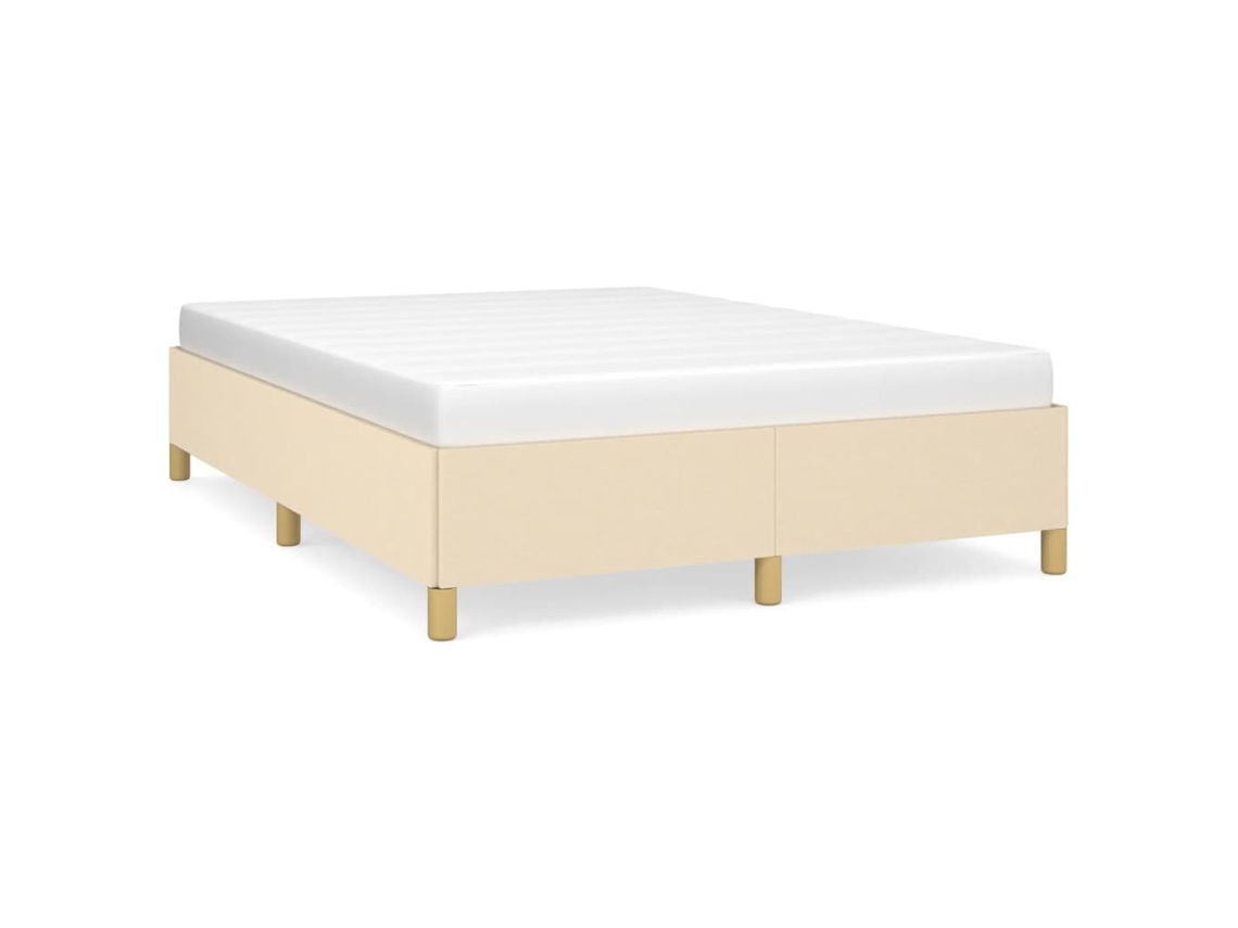 Bed Frame, Bed Frames Vidaxl Creme Tecido (140 X 190 Cm)