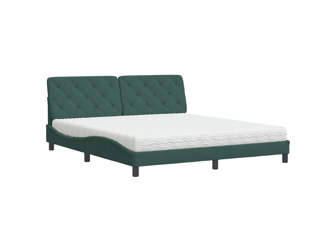 Bed, Beds Vidaxl Verde Veludo (180 X 200 Cm)