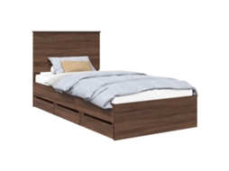 Estrutura da Cama com Gaveta Carvalho Marrom 100x200 cm MAISON EXCLUSIVE