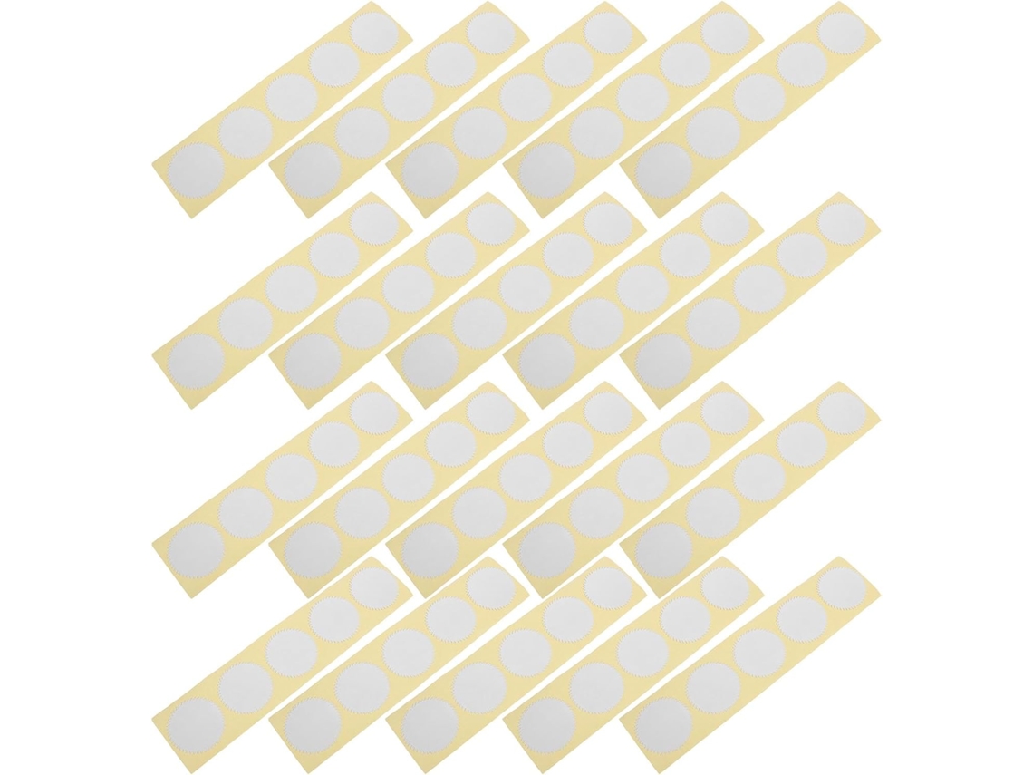 Etiquetas Adesivas Redondas Alipis de 45 Mm, Prateadas, com Relevo Perfurado, para Certificados, 60 Unidades,