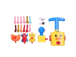 Primerox brinquedo Lançador de Balões Carro de Ar Inércia Torre Ciência Experimento Infantil Amarelo