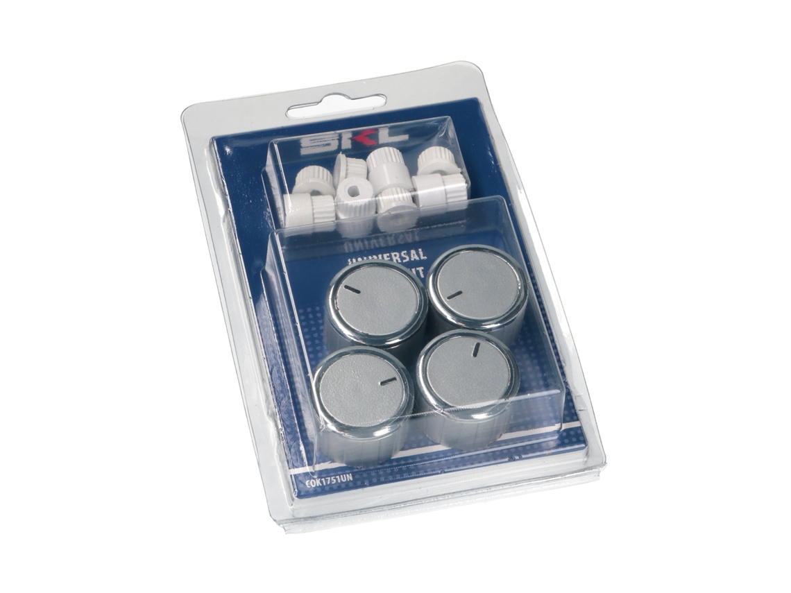 Puxador de Cozinha com Adaptadores Kit Prateado com 4 Peças Fogão/placa a Gás Cok1751un