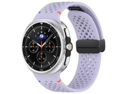 Bracelete para Samsung Galaxy Watch 8 / 8 Classic Silicone Respirável com Padrão Colmeia e Fivela Magnética Preta Roxa Oficial XIAOMOYU