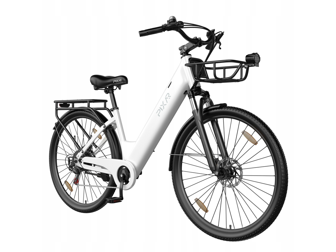 Bicicleta Elétrica Urbana PIXAR C1 Pro, 250w, 36v 18ah, 25 Km/h, Autonomia 150km, Freios a Disco Hidráulicos, Shimano 7v, Máx 250kg