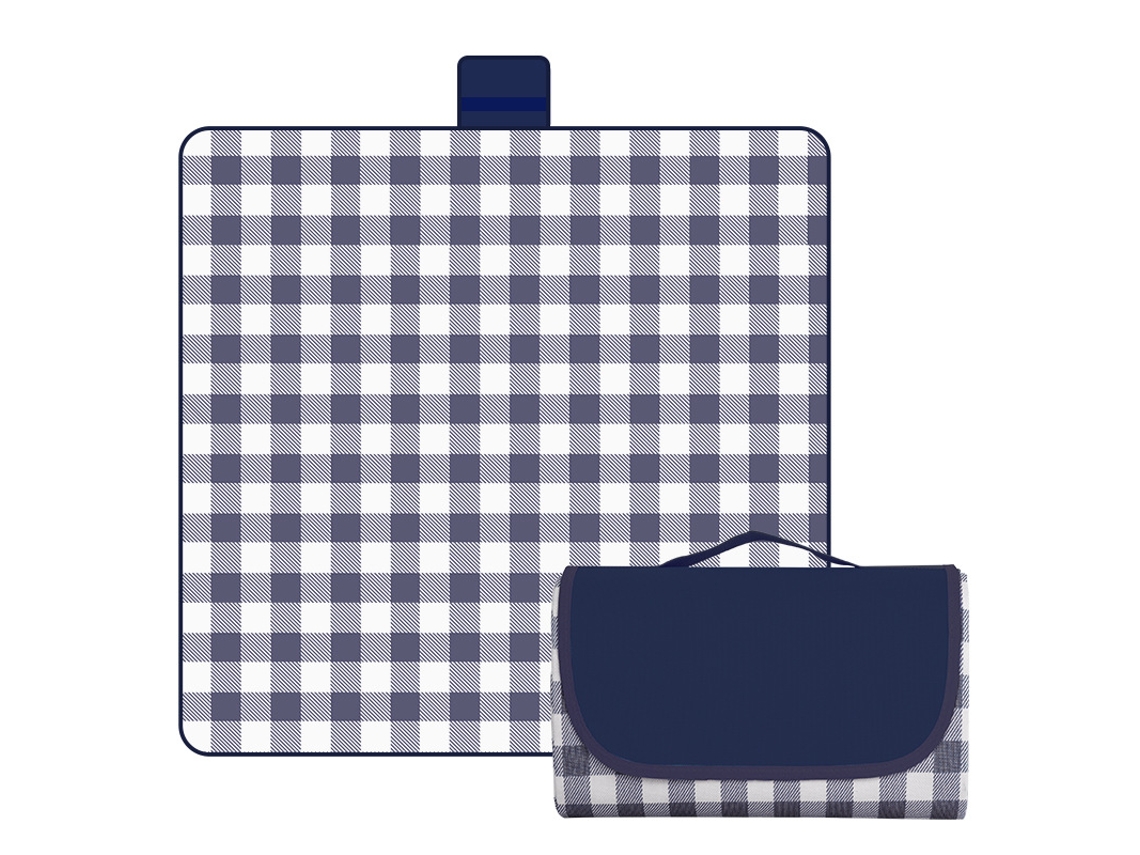 Tapete Piquenique Exterior 200x200cm Antia Areia Oxford Azul Marinho Panoona