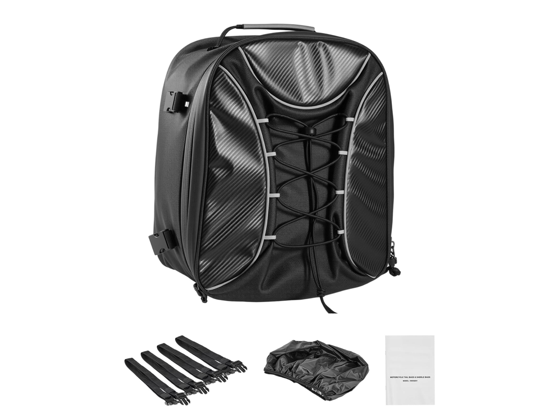 Bolsa para Assento de Motocicleta, 22-34 L, com Capa de Chuva | S/MARCA