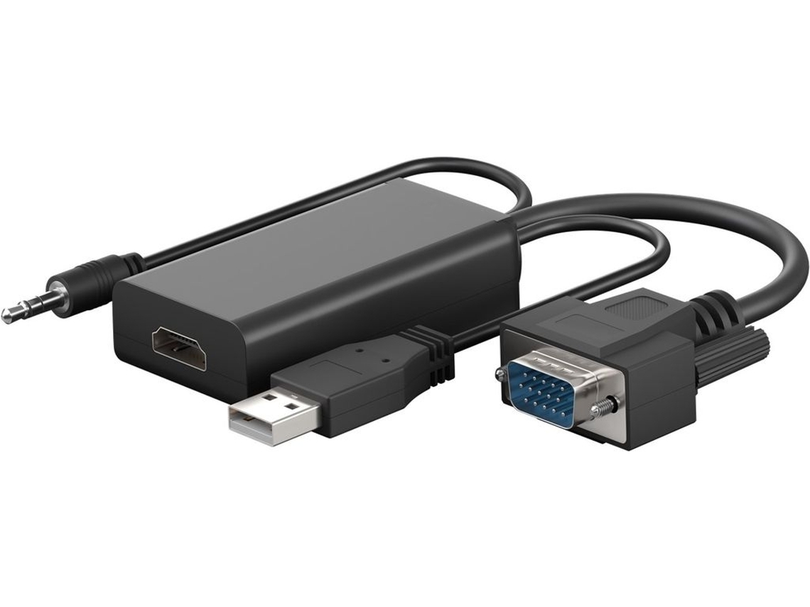 Cabo adaptador Goobay VGA para HDMI preto Slowmoose