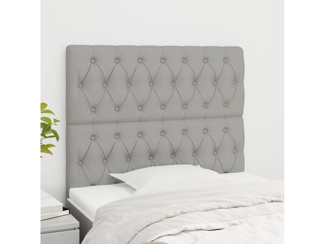 Vidaxl Cabeceira Cinza Claro 90x7x118/128 Cm Tecido