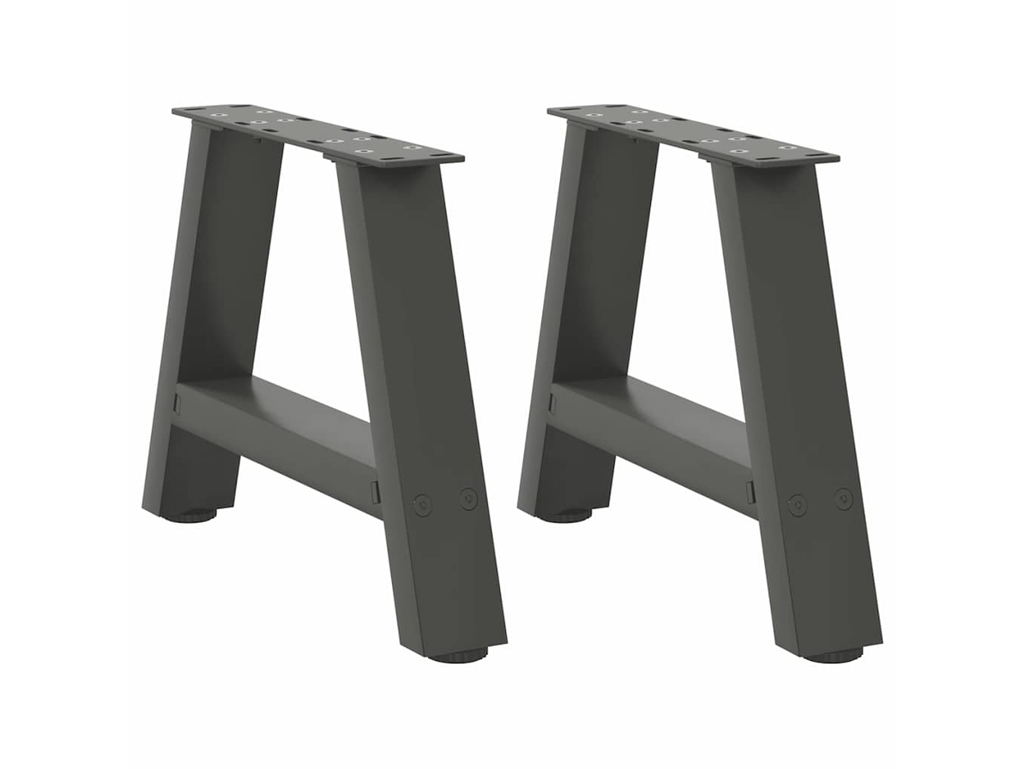 Vidaxl Pés Para Mesa De Centro Em Formato A, 2 Peças, Antracite, 30x(30-31) Cm, Aço
