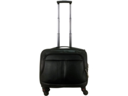 Maleta Trolley Equipaje De Mano Comercial Piloto Maletin De Piel Sintética Con 4 Ruedas Y Con 4 Compartimientos Color Negro Coshano