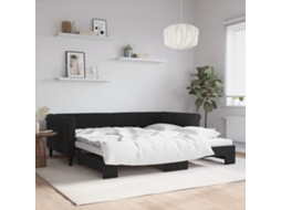 Vidaxl Sofá-cama Com Gavetão 100x200 Cm Veludo Preto