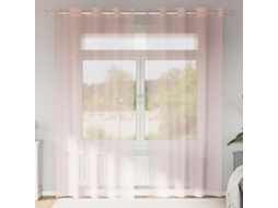 Vidaxl Cortinas De Voile Com Ilhós 2 Pcs Rosa-claro 140x245 Cm