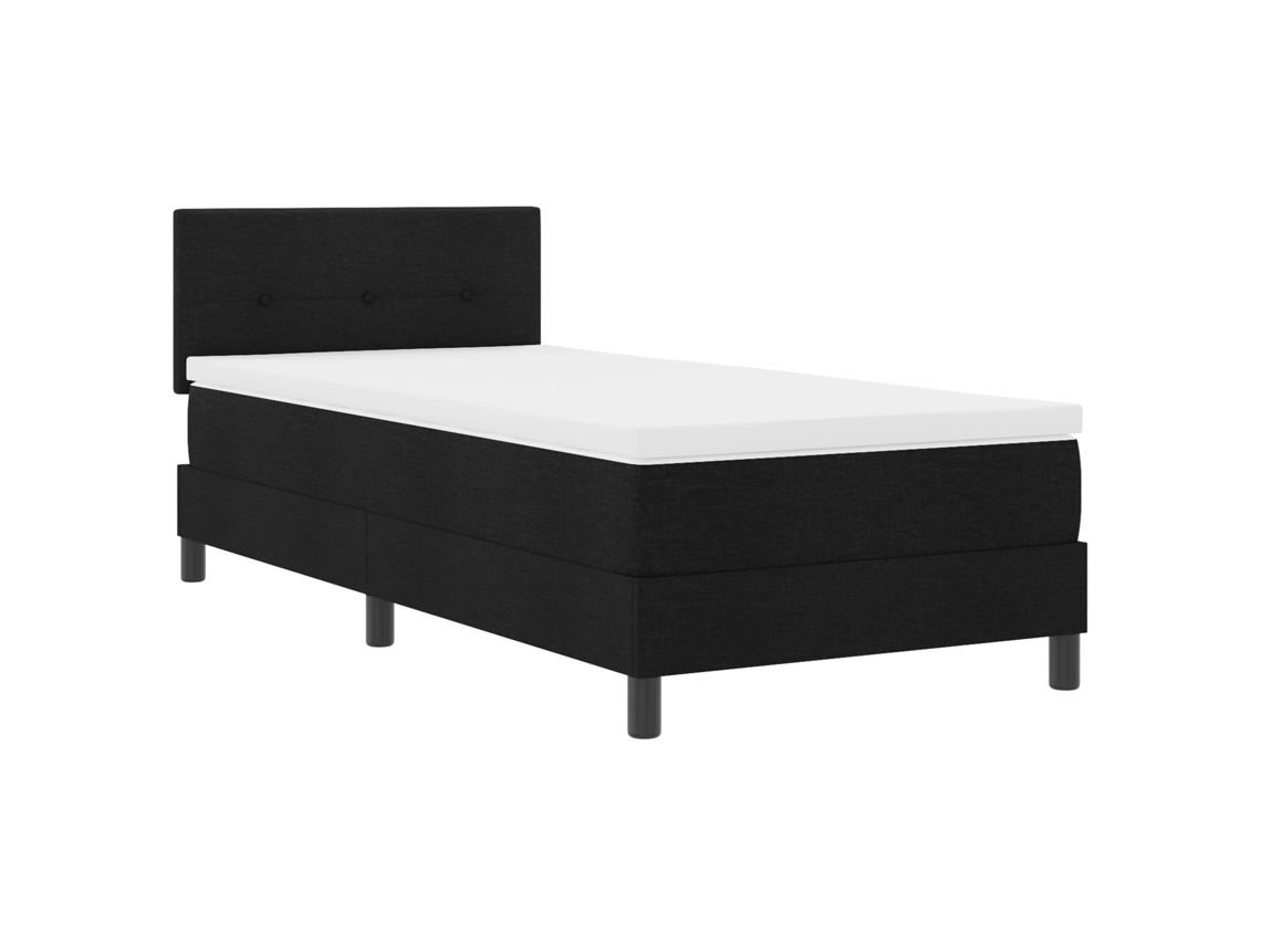 Conjunto 1 Cama Box Vidaxl Preto Tecido (100 X 200 Cm)