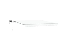 Toldo Manual Retrátil Com Led Branco Vidaxl Branco Alumínio (400 X 300 Cm)