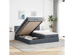 Vidaxl Estrutura Cama Otomana Colchões 180x200 Cm Cinzento Escuro
