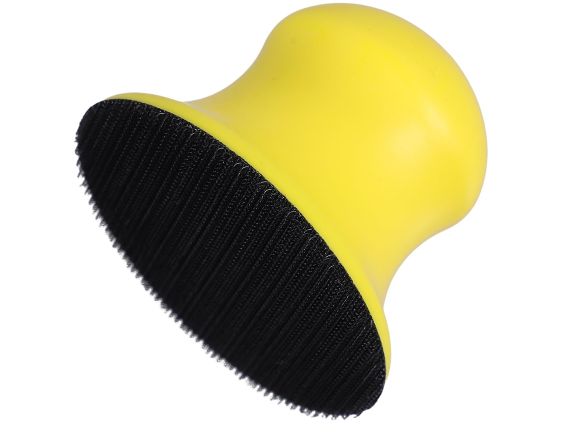Bloco De Lixa Manual Redondo 73 Mm (3 Polegadas), Espuma Pu Amarela, Autoadesivo, Para Lixar