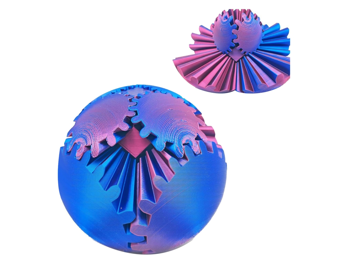 Bola De Engranaje Impresa Em 3d Ajuste De Tensão Rotação Portátil Brinquedo De Mesa Para Adultos E Crianças 2.8 Polegadas Azul Vermelho