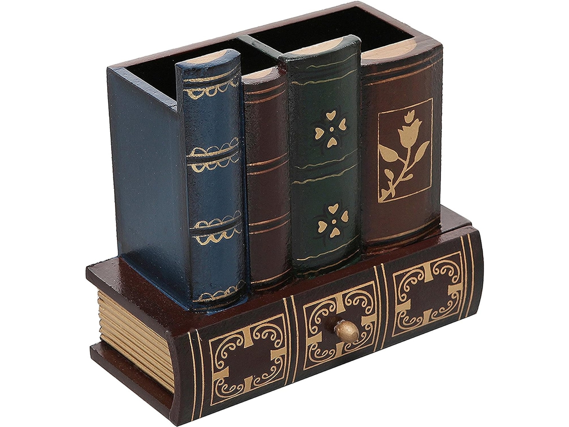 Livros De Biblioteca Decorativos Design De Material De Escritório De Madeira Caddy Porta-Lápis Organizador Com Gaveta Inferior ZMDECQNA