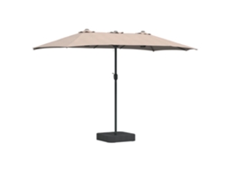 Conjunto 1 Guarda-sol De Jardim Vidaxl Castanho-acinzentado Poliéster (385 X 209 X 244 Cm)