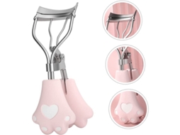 Encolhedor de Cílios de Aço Inoxidável Cute Cat Claw Ferramenta de Beleza Rosa Portátil